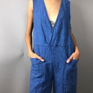 Free People Denim Jumpsuit